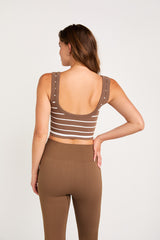 Joyce bra top latte stripes