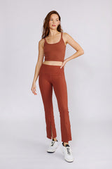 Julia Front-Slit Flare Pants Rust