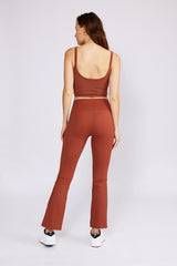 Julia Front-Slit Flare Pants Rust