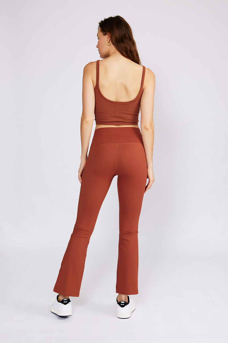 Julia Front-Slit Flare Pants Rust