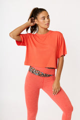Karen short-sleeve crop tee scarlet