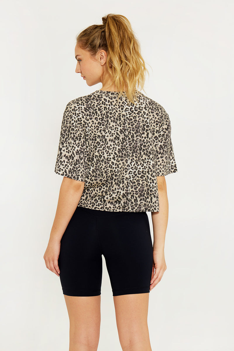 Karen short-sleeve crop tee cheetah