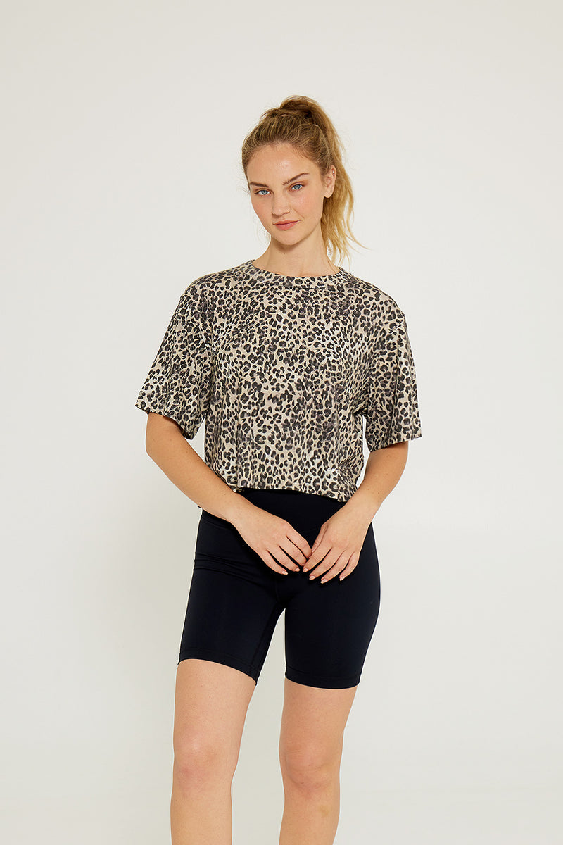 Karen short-sleeve crop tee cheetah