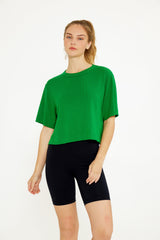 Cream Yoga - Karen short-sleeve crop tee green