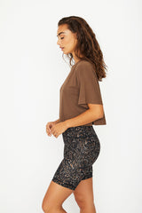 Karen short-sleeve crop tee mocha