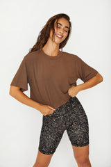 Karen short-sleeve crop tee mocha