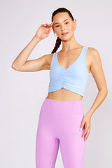 Cream Yoga - Lauren shirred front tank top light blue