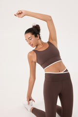 Lena overlap waistband leggings espresso