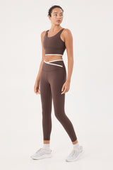 Lena overlap waistband leggings espresso