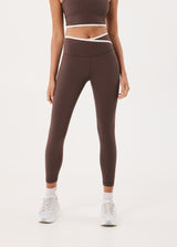 Lena overlap waistband leggings espresso