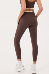 Lena overlap waistband leggings espresso