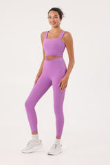 Cream Yoga - Lena overlap waistband leggings lilac