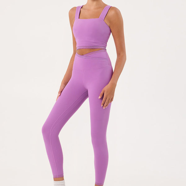 (90)Alo Yoga ヨガパンツ ラベンダー Cream Yoga - Lena overlap waistband leggings lilac