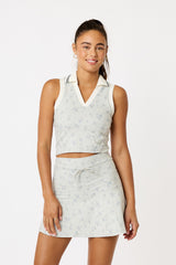 Cream Yoga - Lila polo bra top snow blue bells