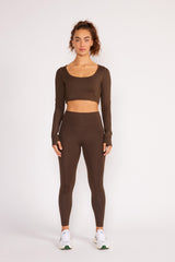 Madison long sleeves crop top chocolate