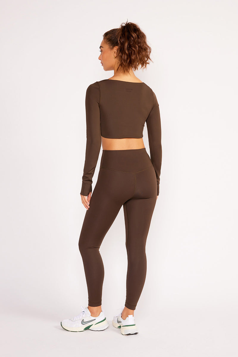 Madison long sleeves crop top chocolate