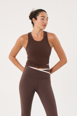 Mia high-neck bra tank espresso