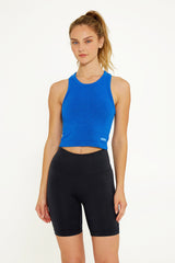 Cream Yoga - Mia high neck bra tank sapphire blue