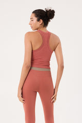 Mia high-neck bra tank desert coral