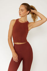 Mia high-neck tank bra wine