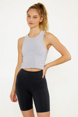 Mia high-neck tank bra heather gray