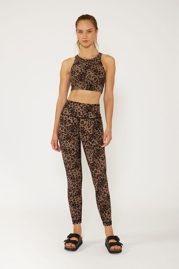 Cream Yoga - Nancy ribbed legging oyster cheetah