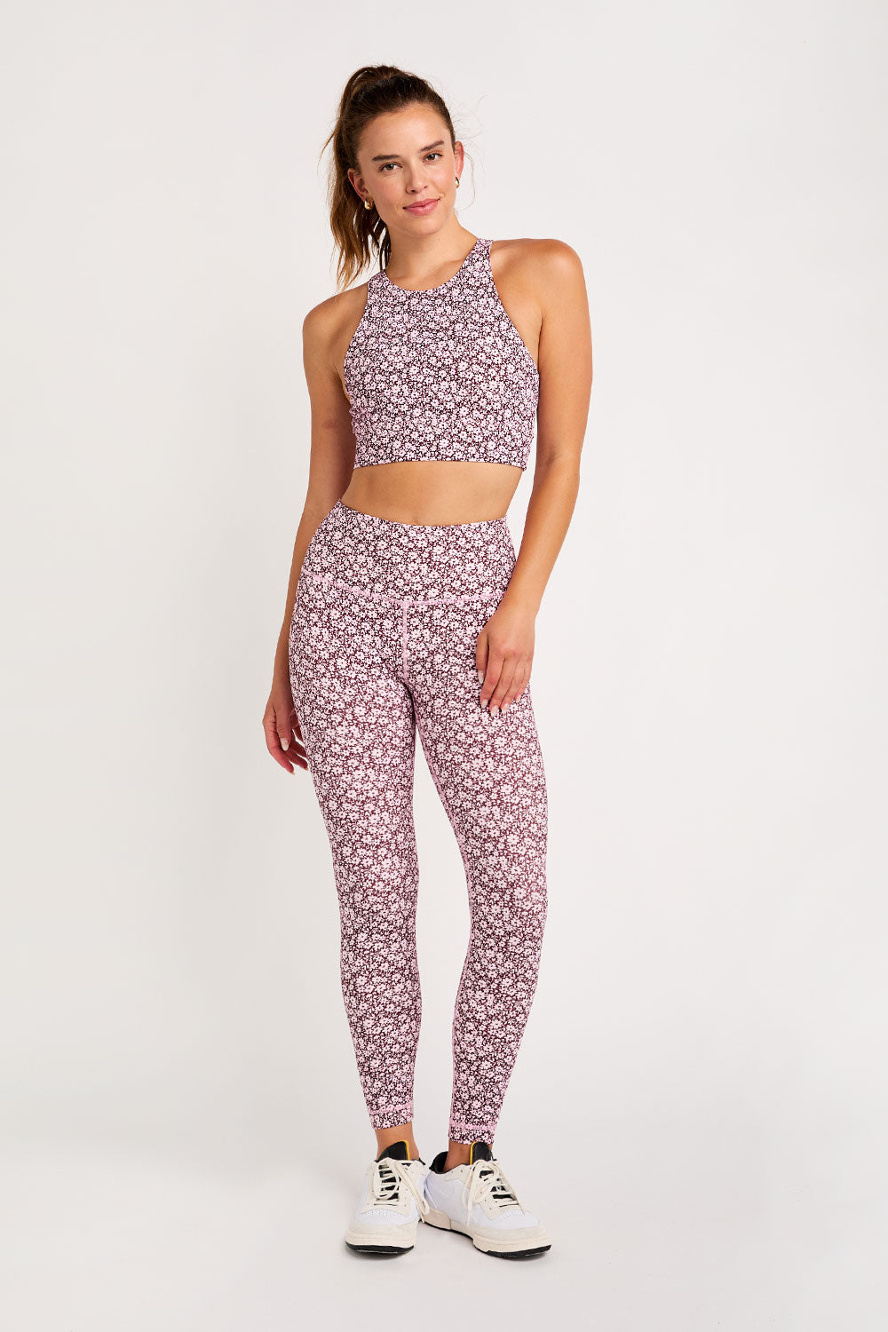 Cream Yoga - Nancy ribbed legging cherry ditsy