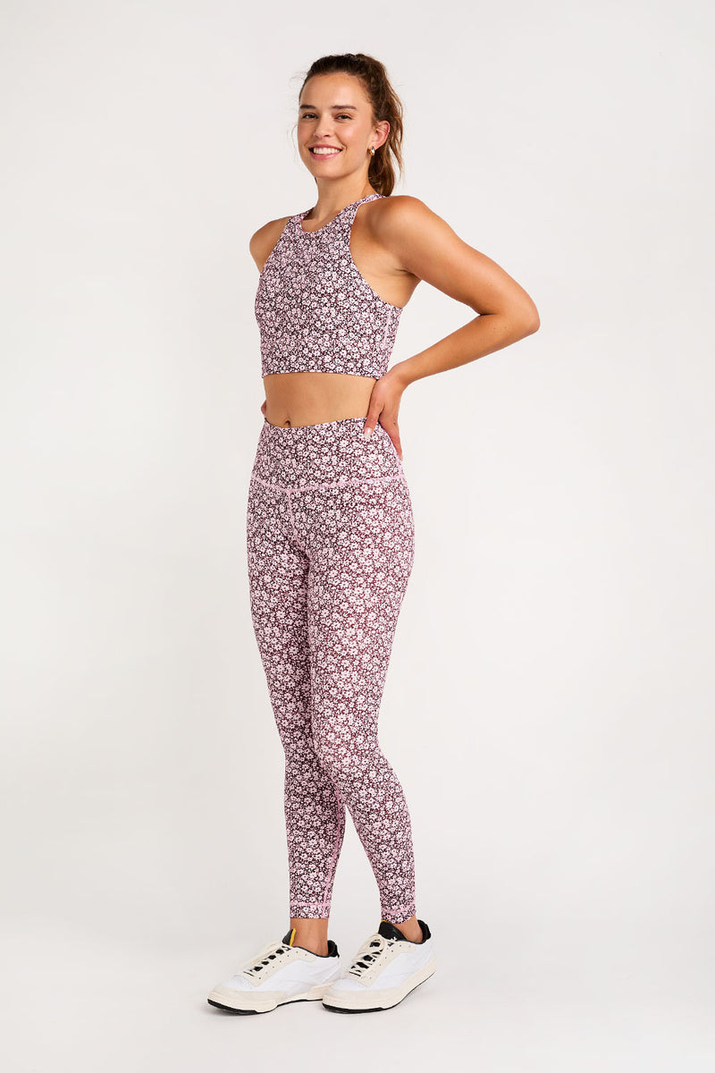 Nancy ribbed legging cherry ditsy