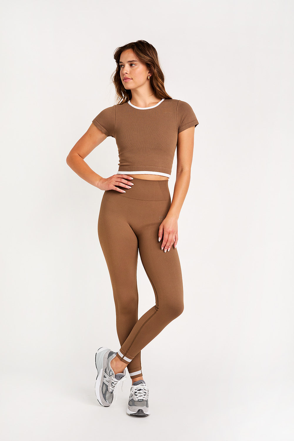 Cream Yoga - Sandra short-sleeve muscle tank latte