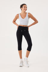 Cream Yoga - Sicily capri leggings 18" black