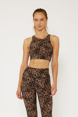 Sophia high neck bra oyster cheetah