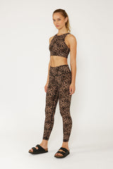 Sophia high neck bra oyster cheetah