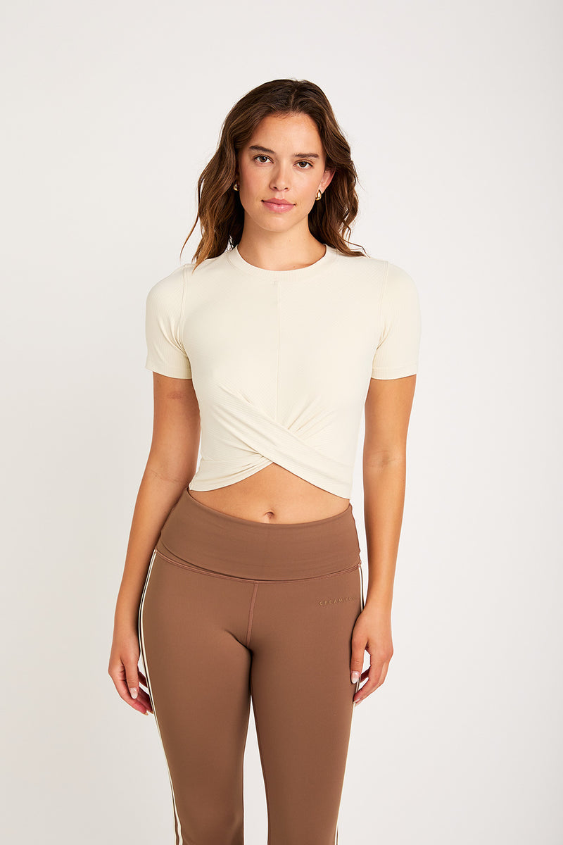 Summer twist front top cream