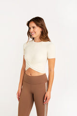 Summer twist front top cream