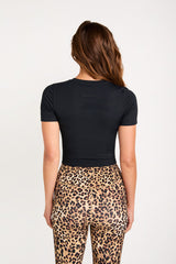 Summer twist front top black