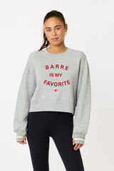 Sylvie "barre is my favorite" sweatshirt heather gray