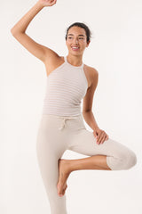 Cream Yoga - Thea bra tank oat stripes