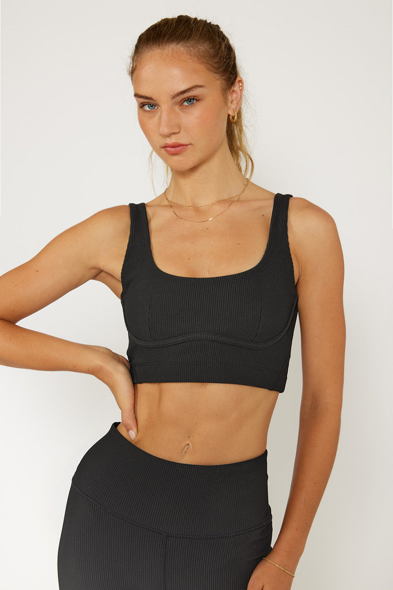 Cream Yoga - Venesa bustier sports bra black