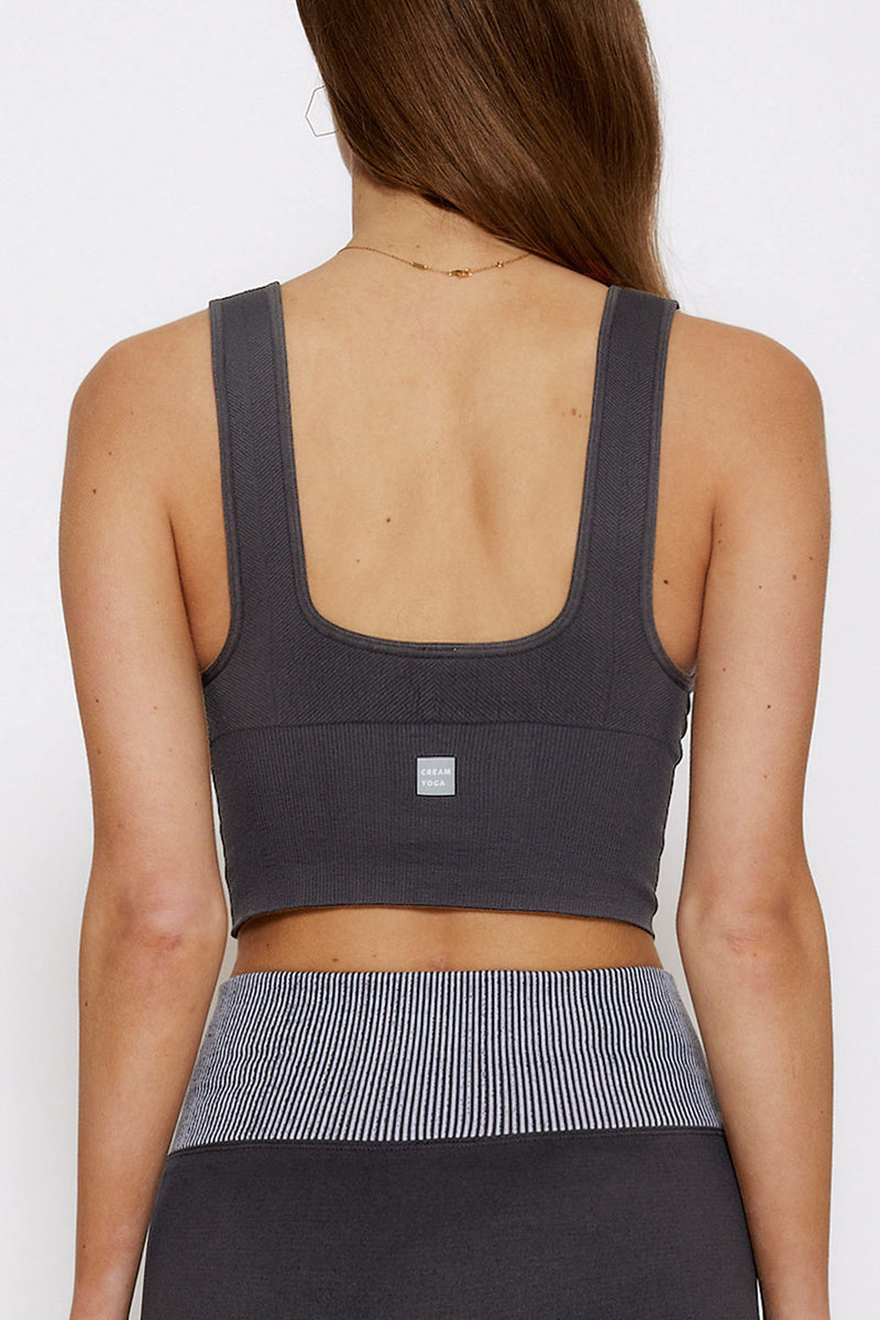 BAYDI Longline Padded Sports Bra V Neck Workout Tops for Women Tank Tops  with Built in Bra Ribbed Yoga Bras Grey - ShopStyle