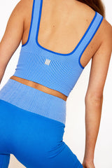 Summer V-neck bra top royal blue