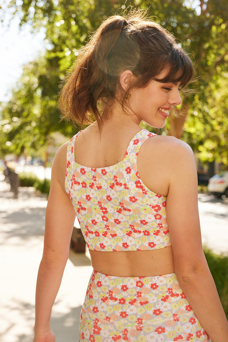 Casey square neck sports bra ditsy floral