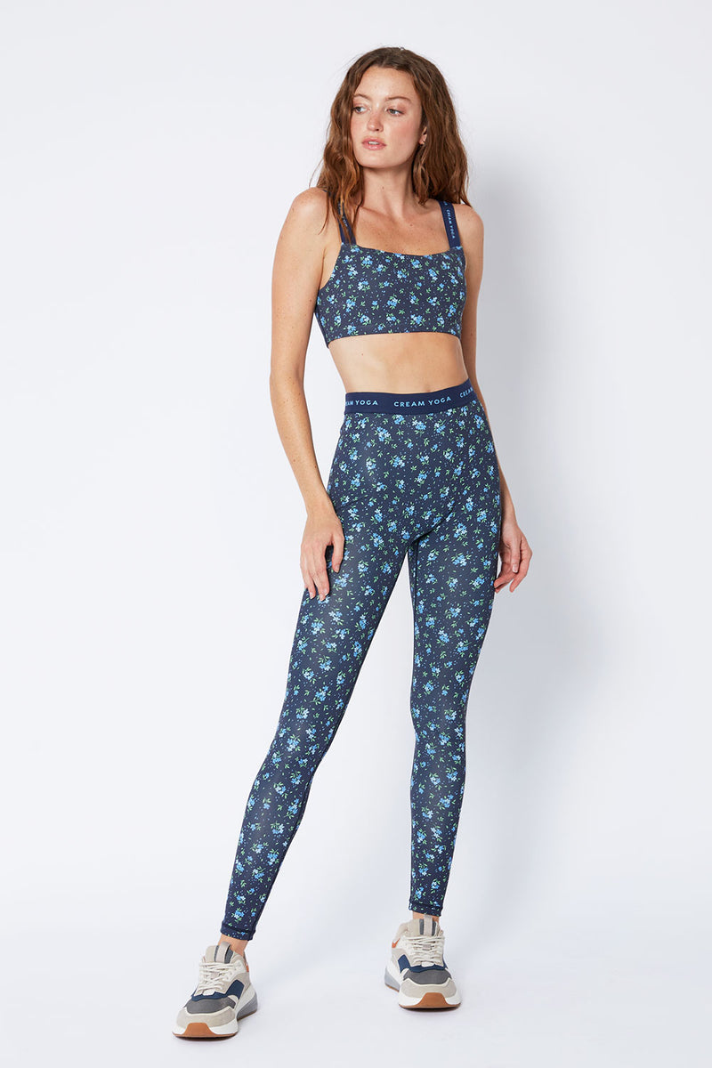 Cream Yoga - Angela floral printed legging navy ditsy