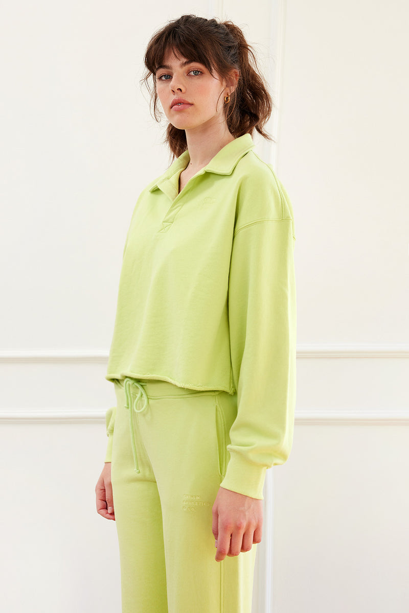 Kyle cropped polo pullover lime