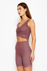 Lauren shirred front tank top rose taupe