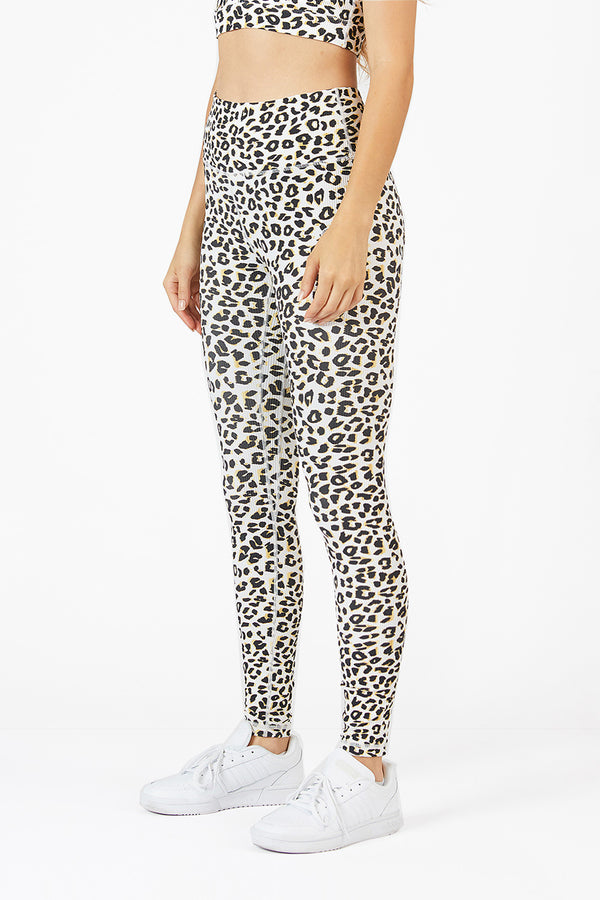 Nancy white cheetah print legging