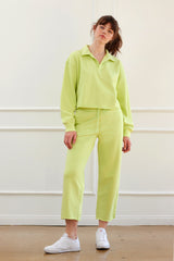 Cream Yoga - Phoenix cropped straight-cut sweatpants lime